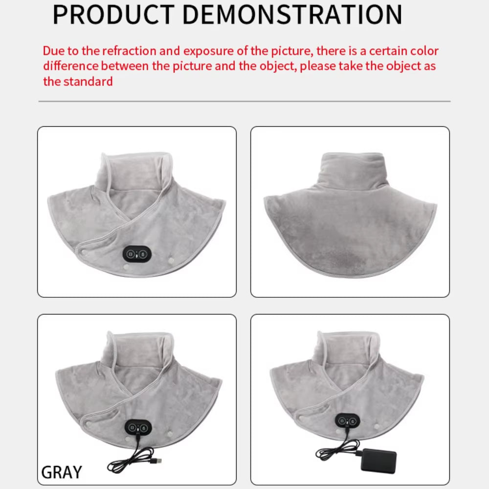 Electric Heating Shoulder Neck Pads Massager USB Three Gear Cervical Brace Wrap Thermal Compress Warm Relaxation Back Brace Tool
